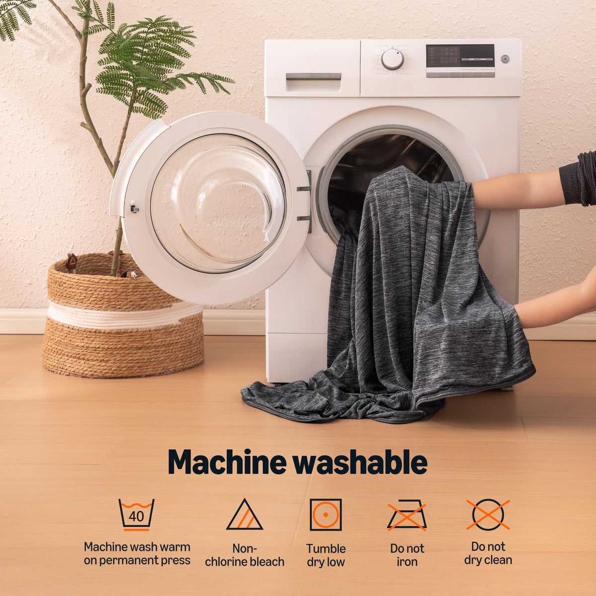 Amazon Basics cooling blanket on couch for cozy, breathable evenings.