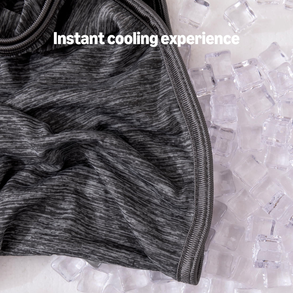 Amazon Basics cooling blanket reversible side view demonstrates flexible cooling options.