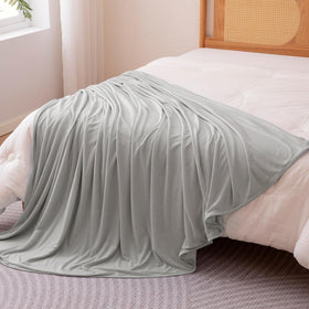 Amazon Basics cooling blanket reversible design close-up for year-round comfort.