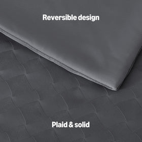 Amazon Basics cooling comforter in versatile neutral tone complements any bedroom