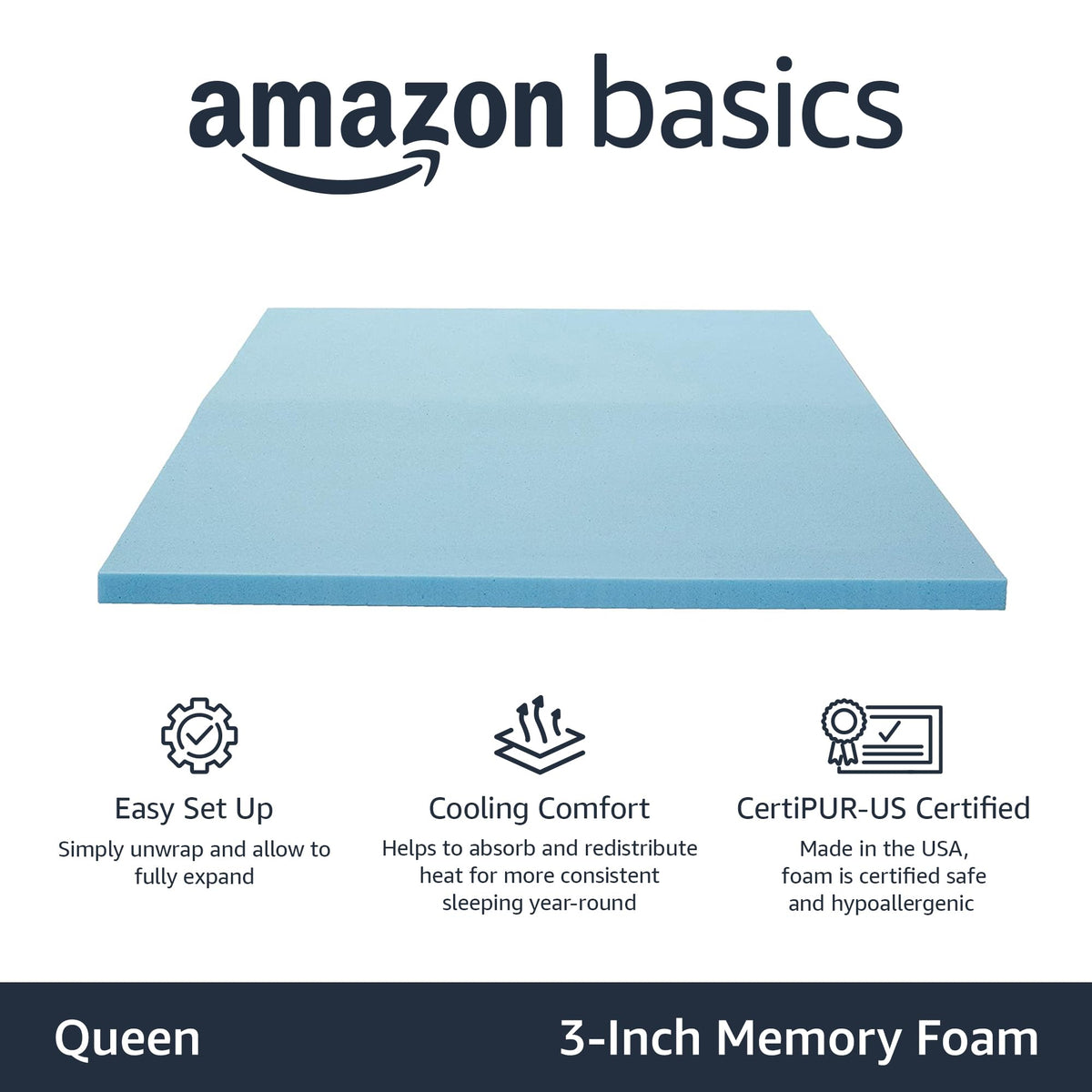 Amazon Basics topper rolled for easy delivery and setup at home
