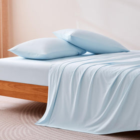 Amazon Basics Cooling Sheets fabric texture close-up shows soft, flexible weave