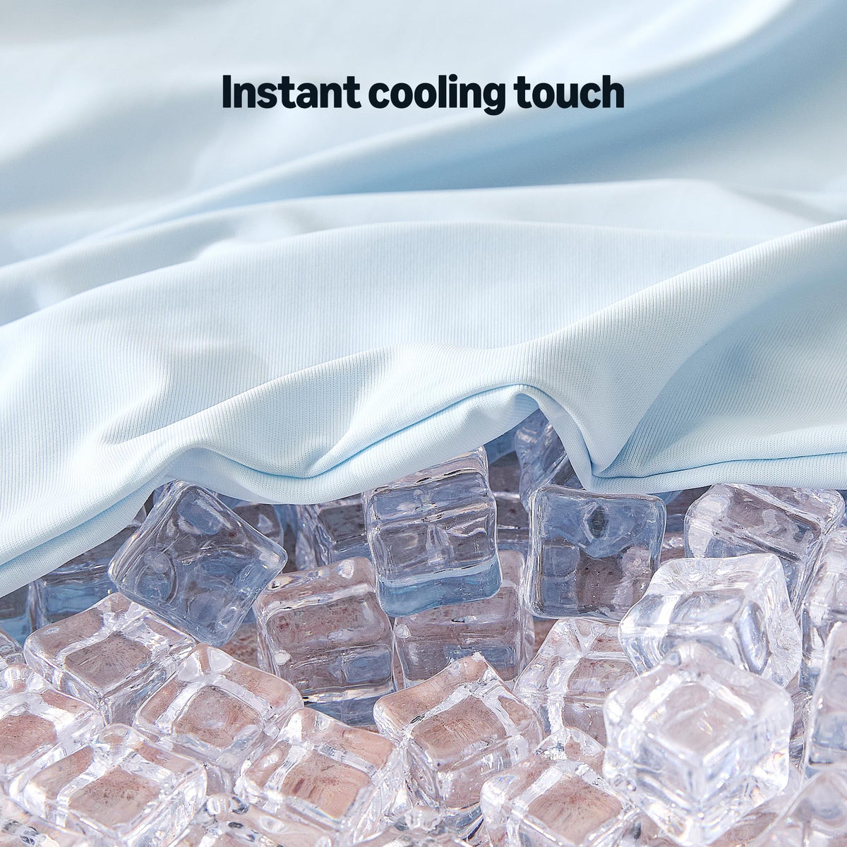 Amazon Basics cooling sheets king blue flat sheet image demonstrates generous surface for airflow