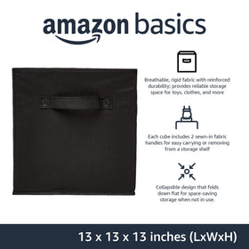 Close-up of Amazon Basics fabric cube handle for easy portability