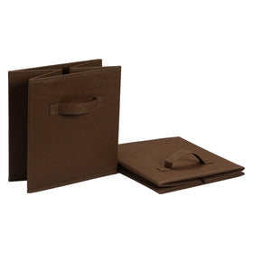 Amazon Basics fabric cube on a shelf fits cubbies and drawers.