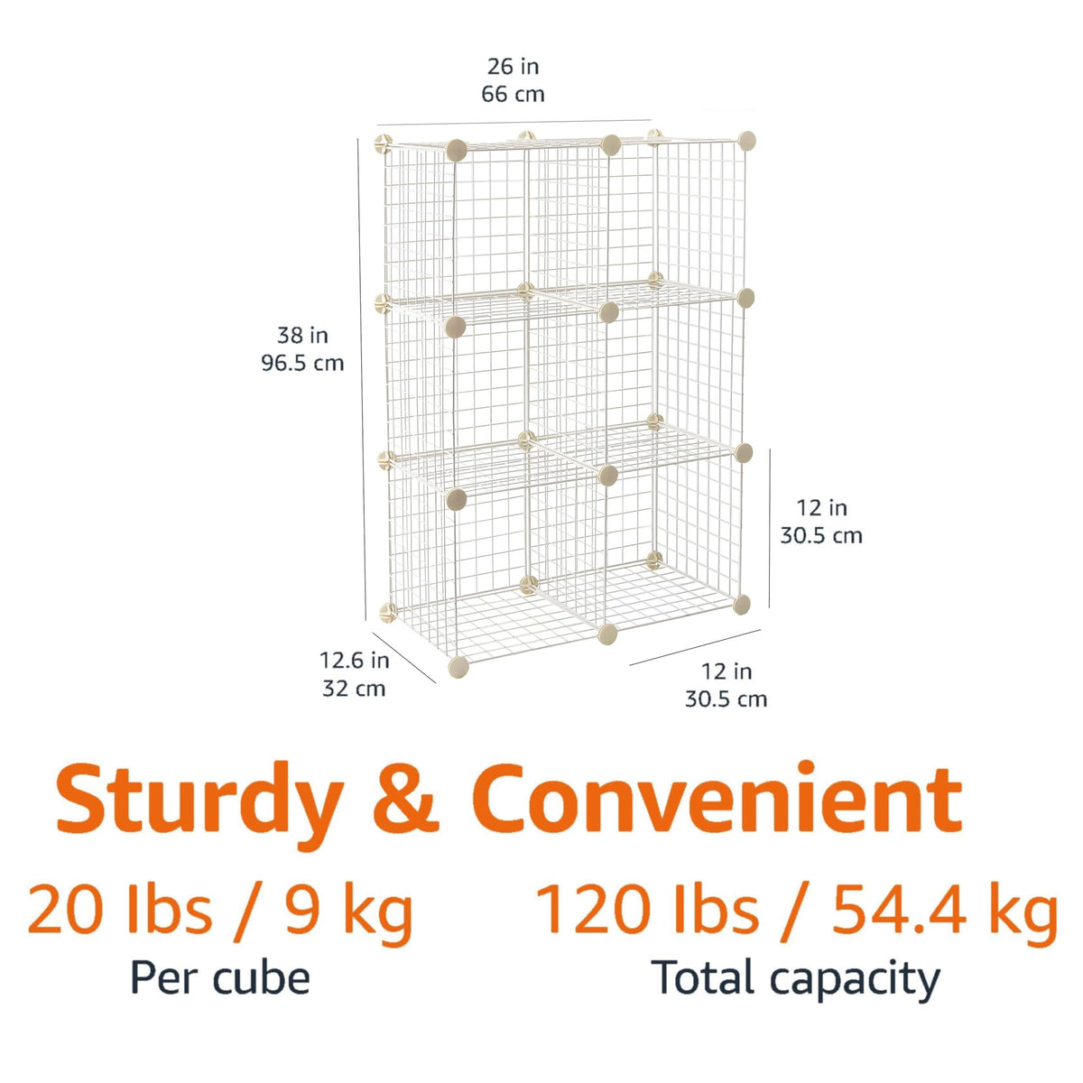 Amazon Basics cube wire grid easy assembly with no tools required.