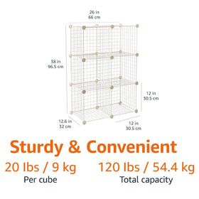 Amazon Basics cube wire grid easy assembly with no tools required.