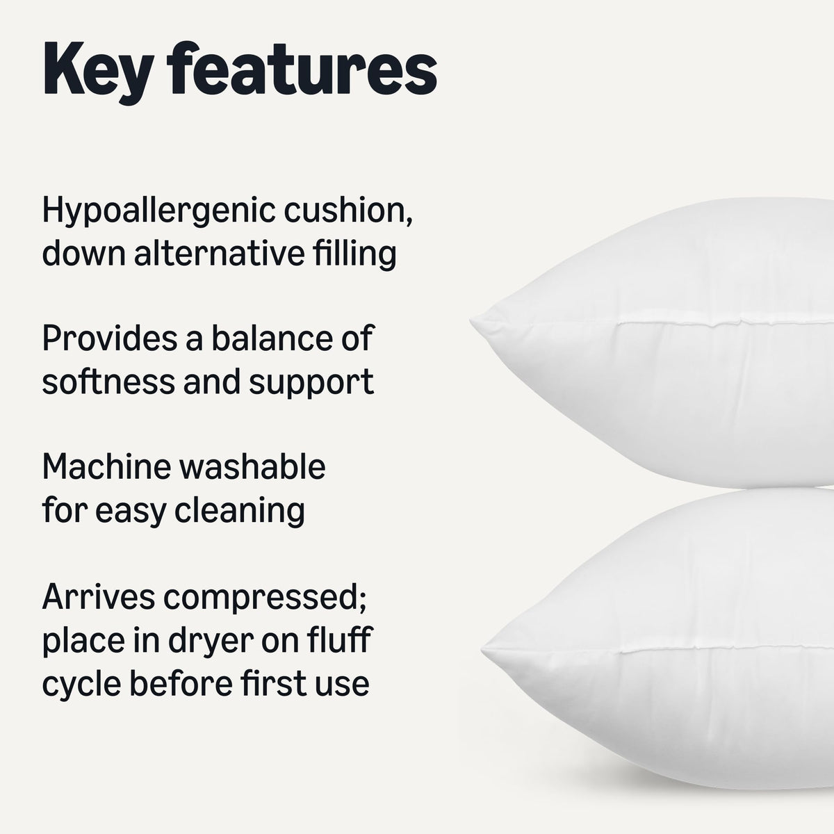 Amazon Basics decorative-stuffer adds loft for a fuller cushion look
