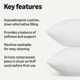 Amazon Basics decorative-stuffer adds loft for a fuller cushion look