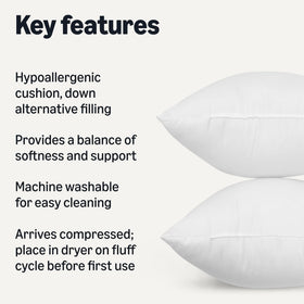 Amazon Basics decorative pillow stuffing demonstrates versatile cushion filling for chairs and beds