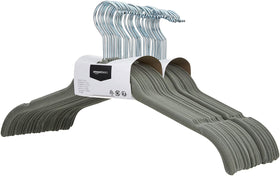 Amazon Basics dimensions highlight slim form of the hangers.