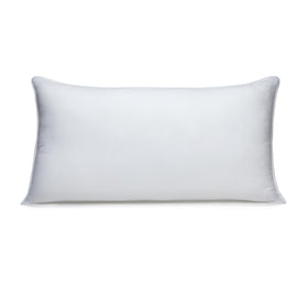 Amazon Basics Down Alternative Pillow king 2-pack side view demonstrates balanced support for side sleepers