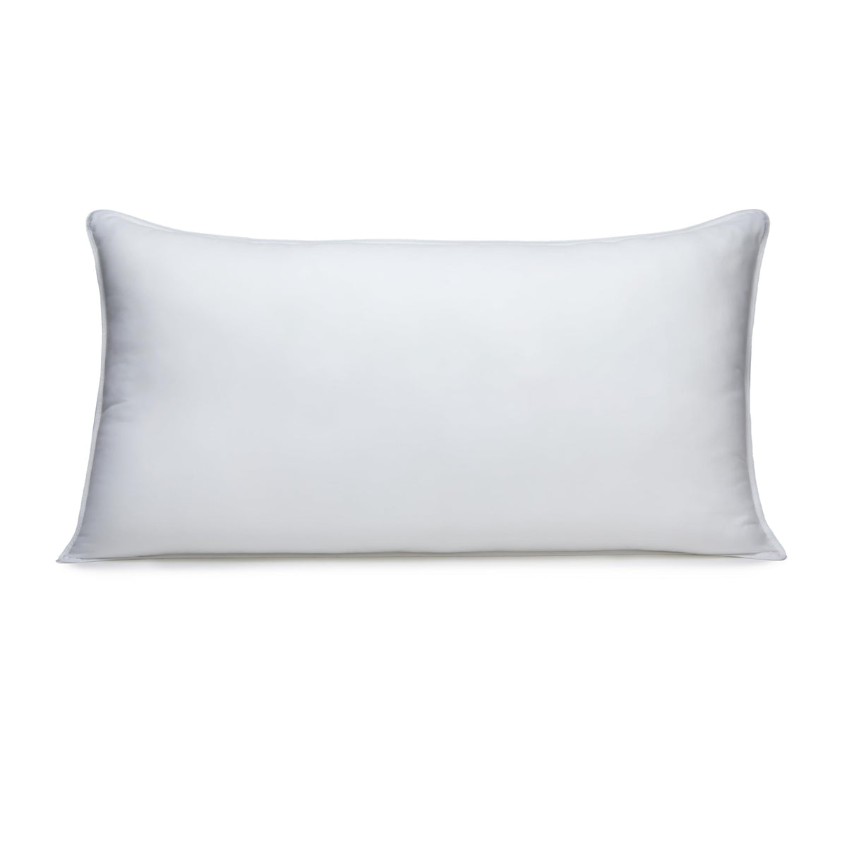 Amazon Basics pillow pack side view; versatile for back and stomach sleepers seeking gentle support.