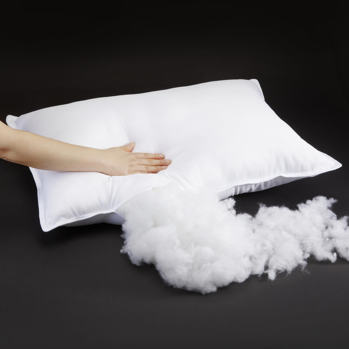 Amazon Basics pillow queen pack 2 fluffed after unboxing for immediate cozy comfort