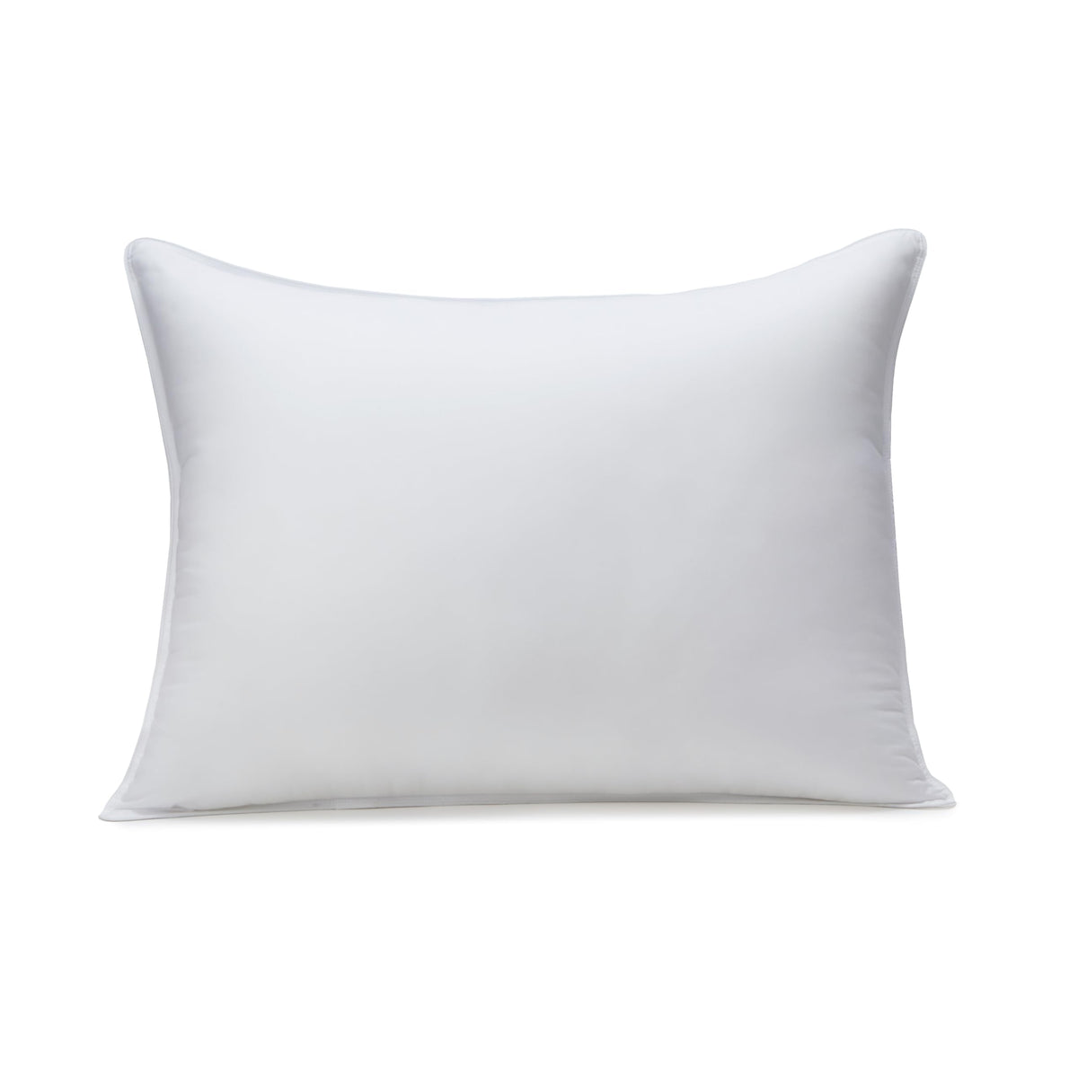 Amazon Basics pillow side profile showing medium density for back and side sleepers