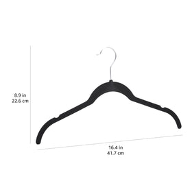 Durable Amazon Basics hangers hold up to ten pounds per hanger