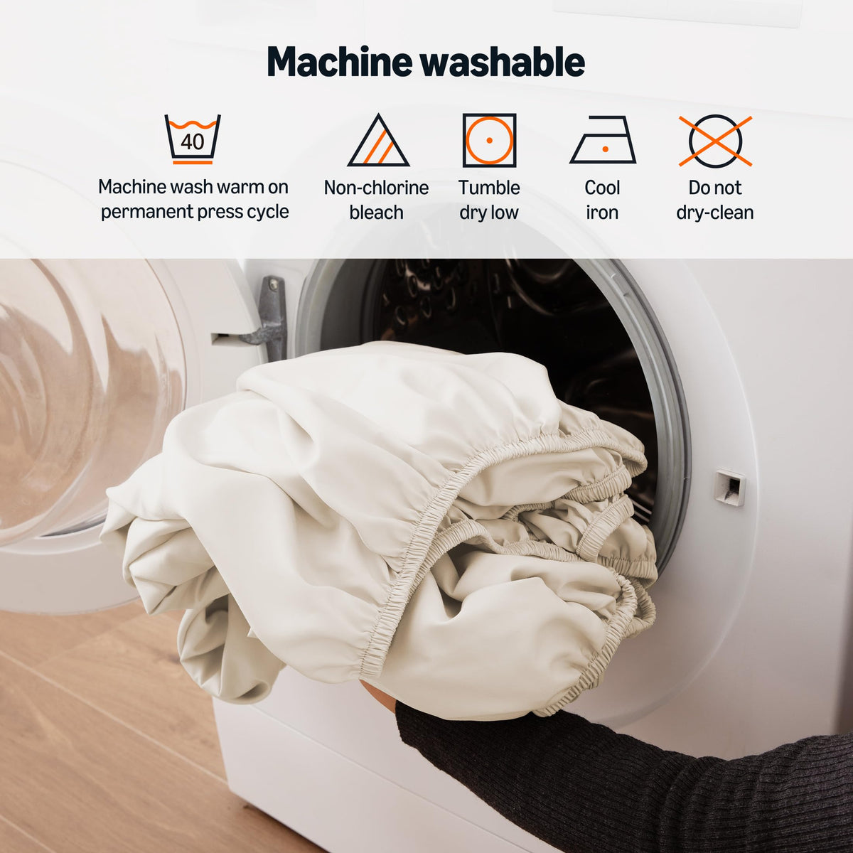 Amazon Basics fitted sheet designed for durability and long life