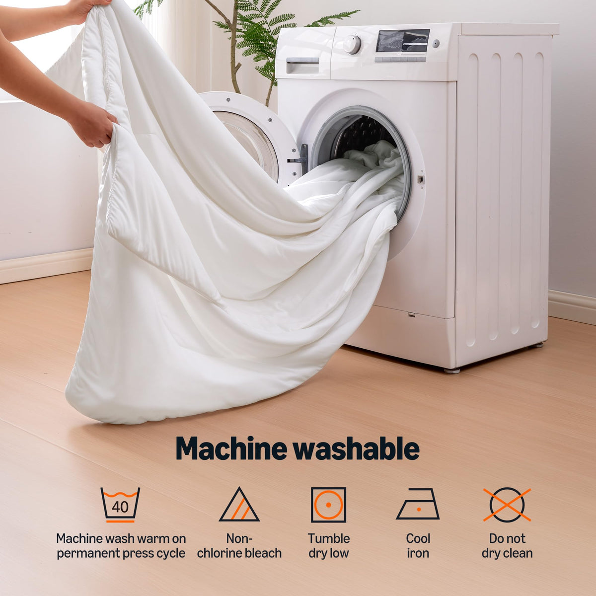 Amazon Basics easy-care blanket is machine washable and quick to dry for convenience.