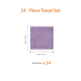Amazon Basics edge-reinforced washcloth retains shape after many washes.