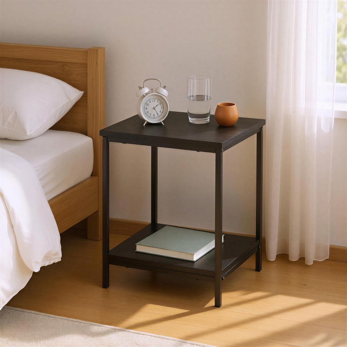 Amazon Basics end table compact design suitable for small spaces