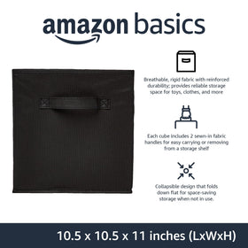 Amazon Basics fabric storage bin with sewn-in handles for easy transporting.