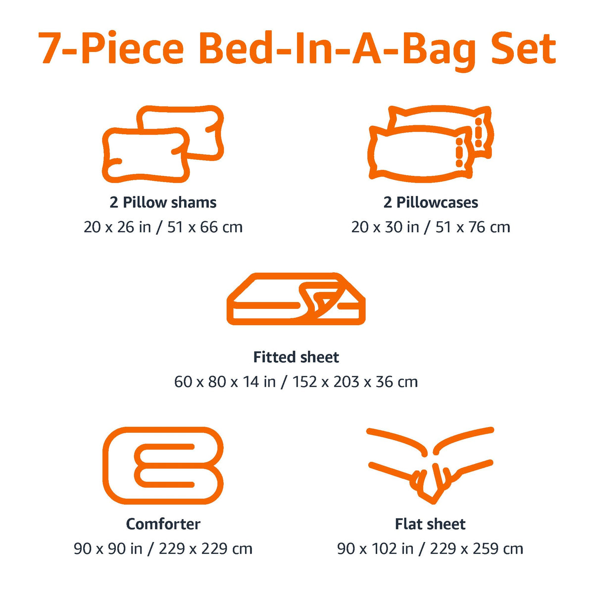 Amazon Basics flat sheet in blue coordinates with the comforter for a polished look.