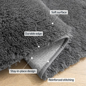 Amazon Basics fluffy rug with 5x7 dimensions fits spacious rooms