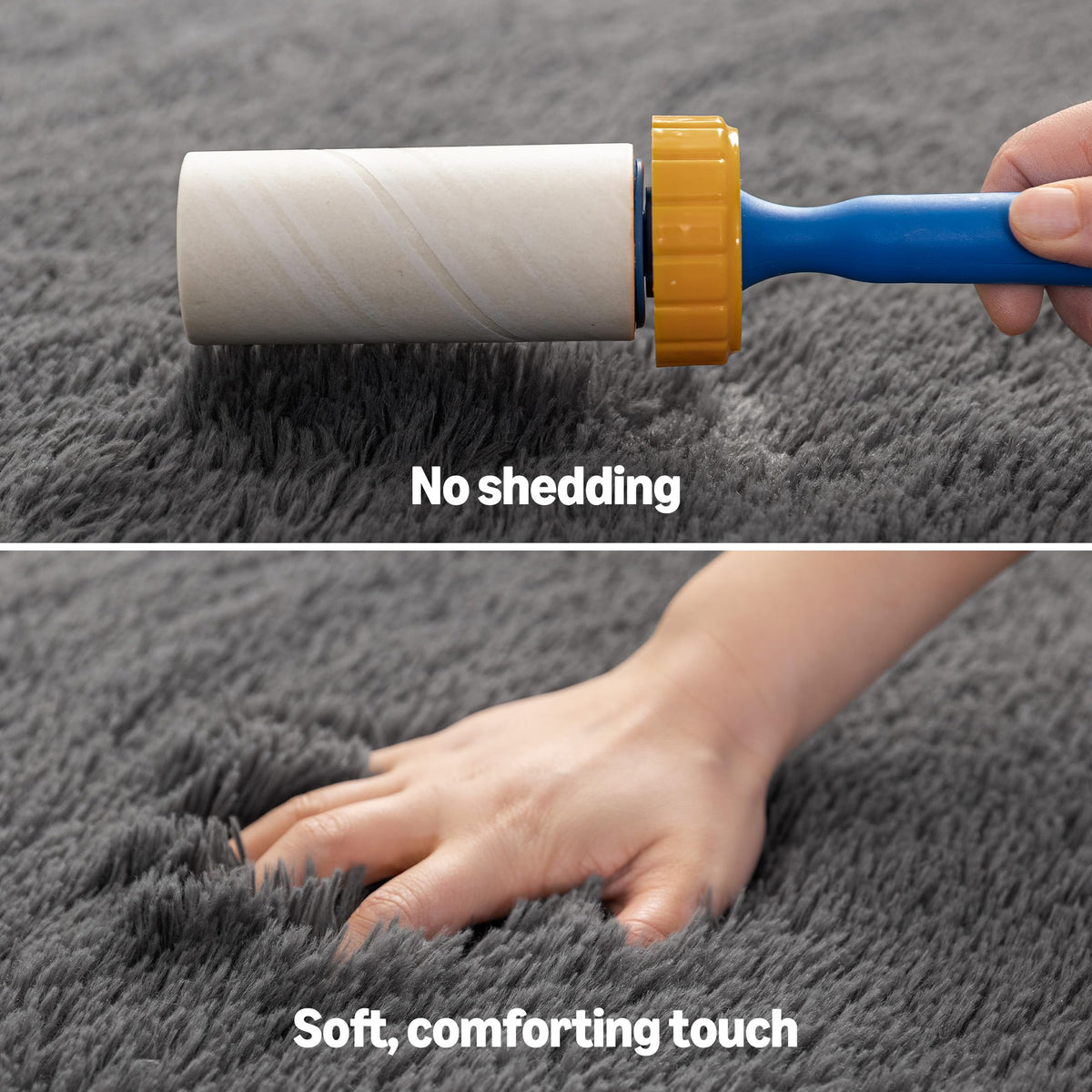 Amazon Basics fluffy rug being machine washed for easy care