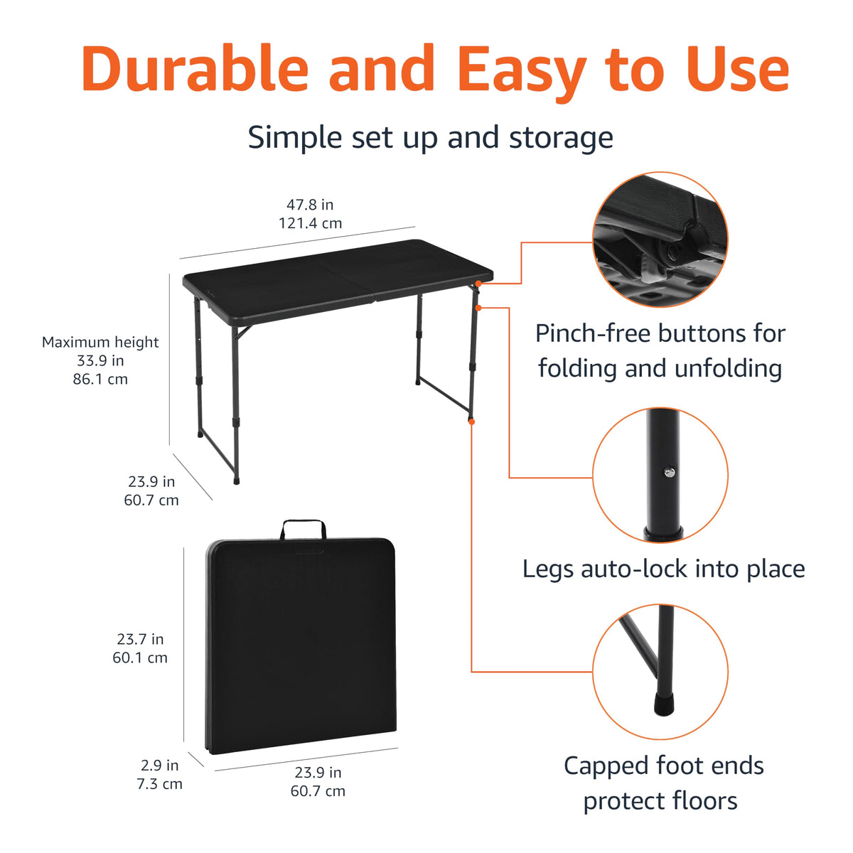 Amazon Basics fold-in-half design creates compact storage