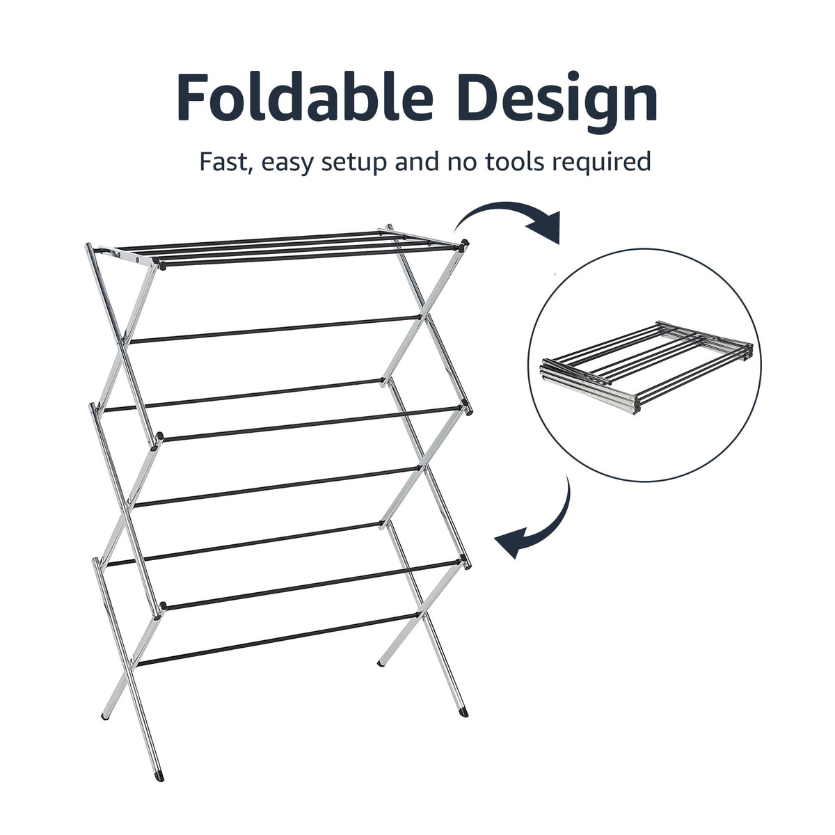 Amazon Basics sturdy rack supports up to 32 pounds for daily garments.