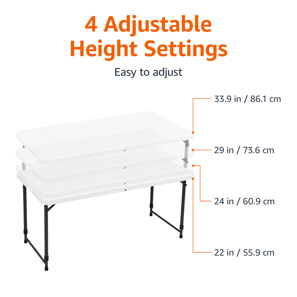 Amazon Basics folding table carrying handle for easy portability