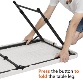 Amazon Basics folding table compact storage for space-saving transport