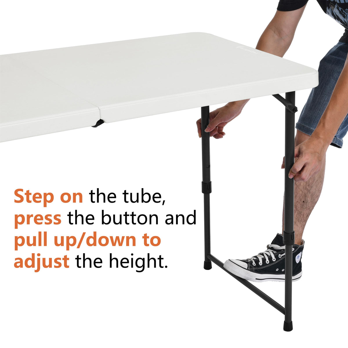Amazon Basics folding table suitable for indoor and outdoor use