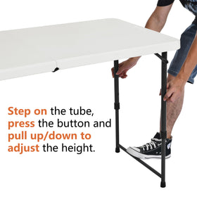 Amazon Basics folding table suitable for indoor and outdoor use