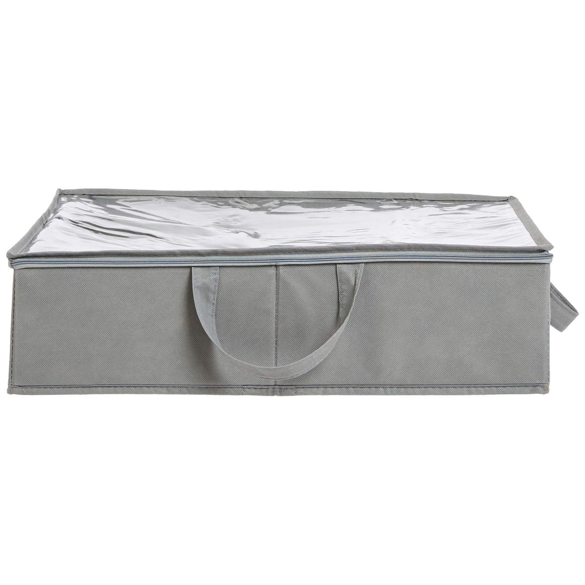 Amazon Basics gray fabric storage bag keeps seasonal items neatly stored