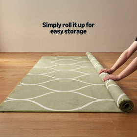 Amazon Basics thin indoor area rug in a living room complements contemporary decor.