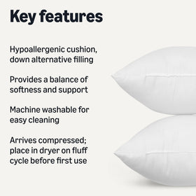 Amazon Basics hypoallergenic fiberfill pillow insert soft and fluffy