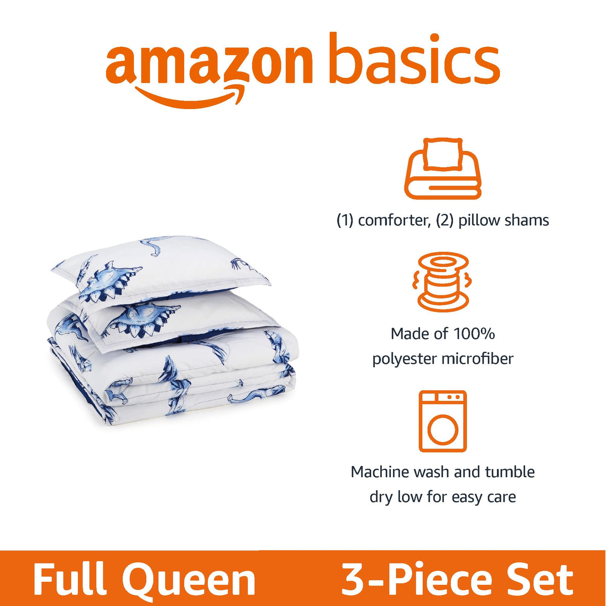 Amazon Basics dinosaur print pillow sham adds playful style and easy care