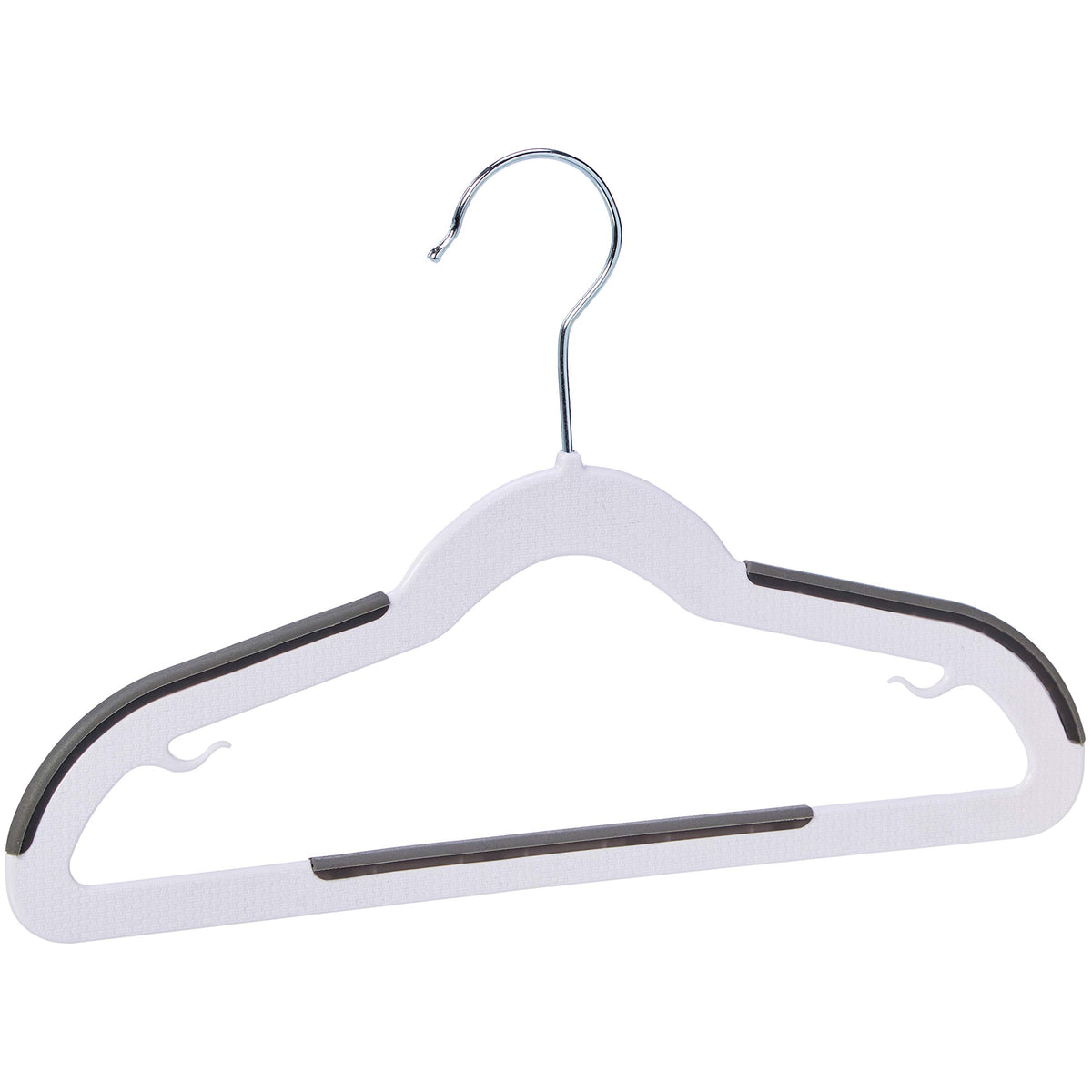 Amazon Basics kids hangers with non-slip pads keep clothes secure and neat.