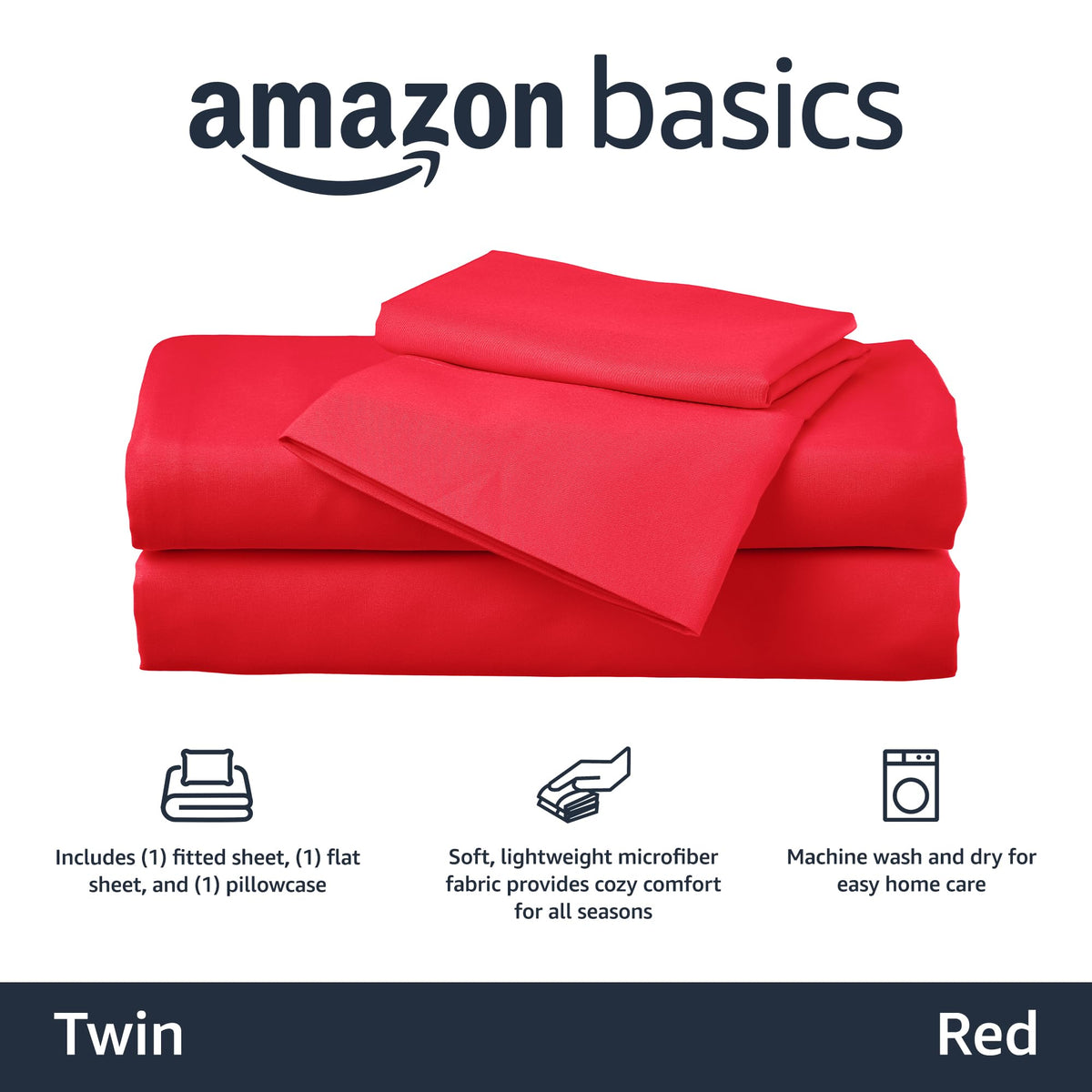 Amazon Basics Kids Sheet Set fitted sheet 38x74x14 ensures snug fit and easy care