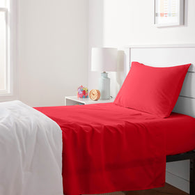 Amazon Basics Kids Sheet Set flat sheet 66x96 for cozy year-round comfort