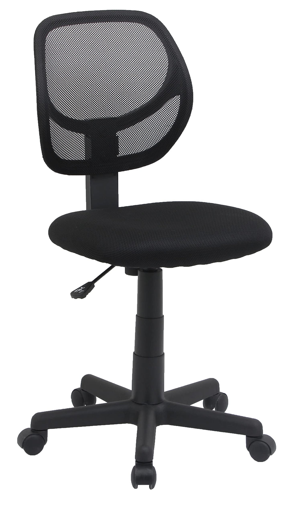 Amazon Basics low back office chair with mesh back promotes airflow for comfortable long sessions.