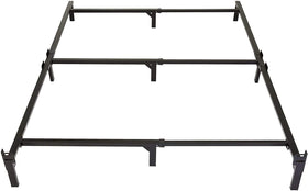 Amazon Basics metal bed frame king with 9 legs provides solid support for box spring