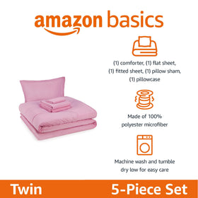 Amazon Basics microfiber fabric close-up shows ultra-soft texture for kids' comfort.