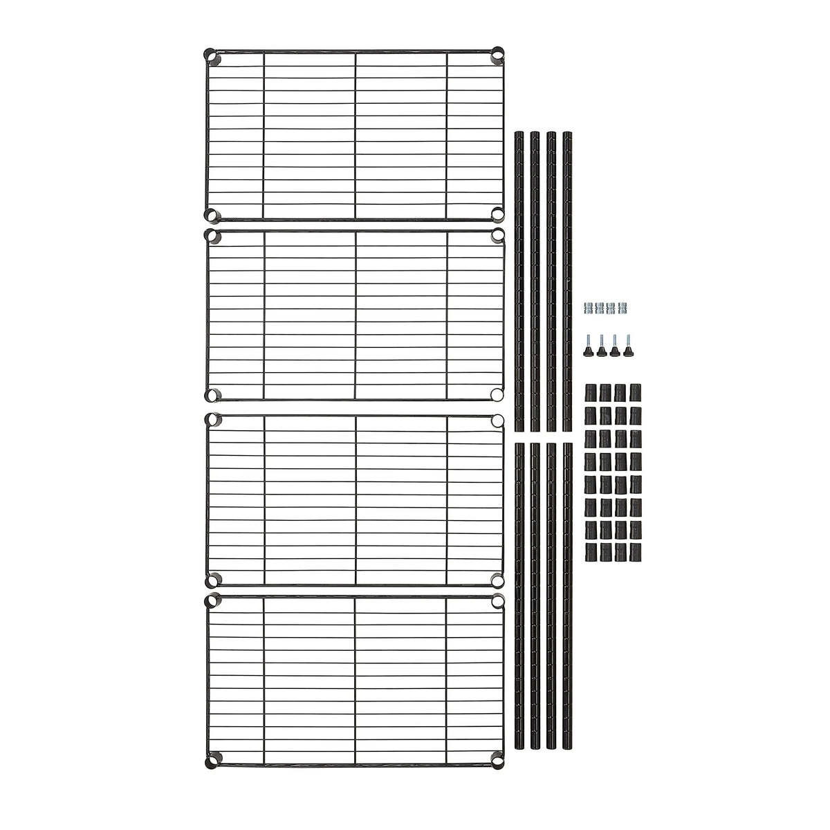 Amazon Basics versatile shelving for garage, laundry, kitchen, or workshop.