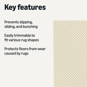 Amazon Basics rug pad under rug demonstrating grip and floor protection