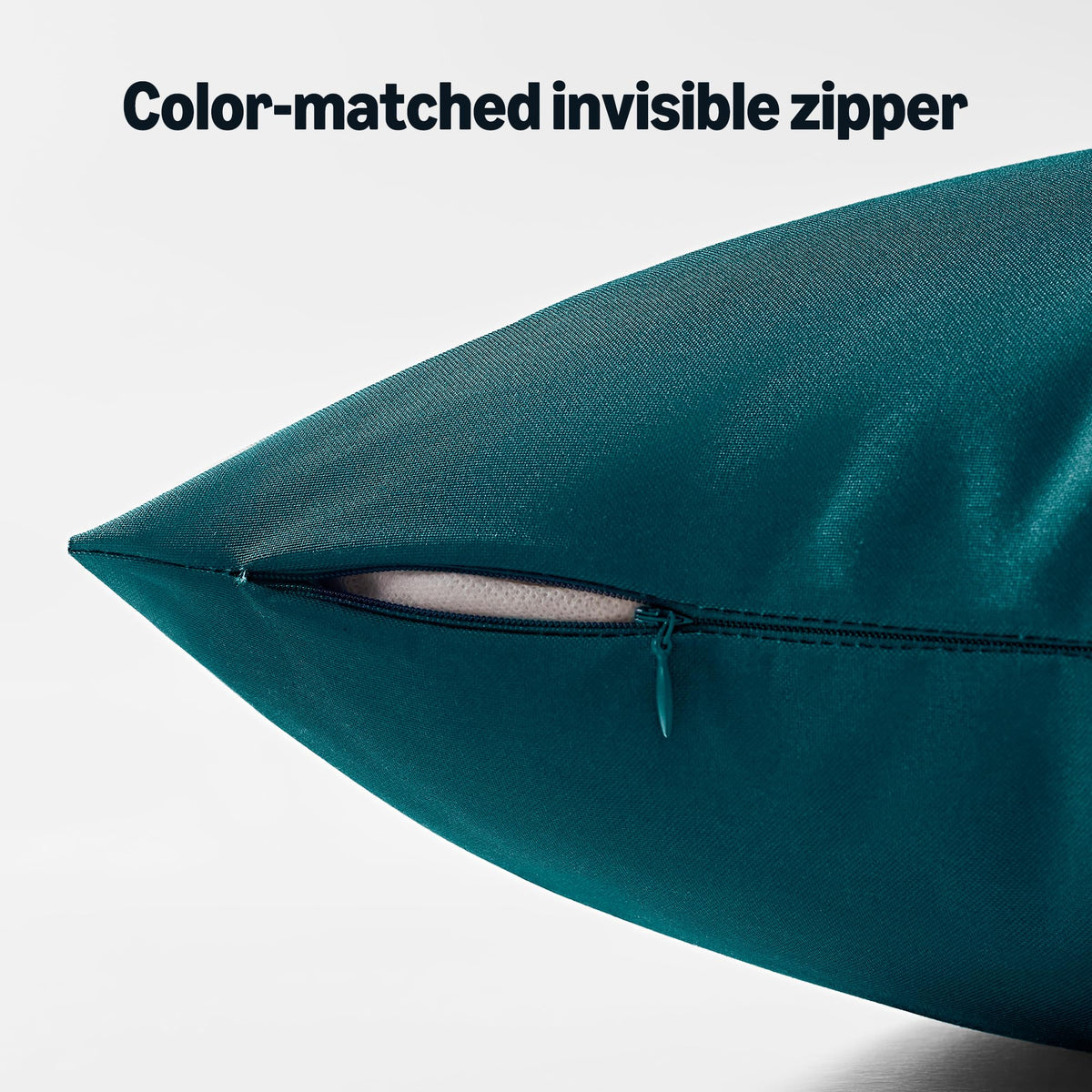 Amazon Basics teal outdoor pillow cover in a 4-pack for quick styling updates