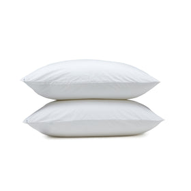 Close-up of the pillow protector case showing breathable cotton weave and secure zipper.