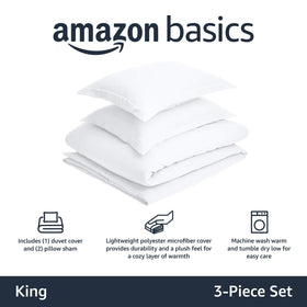 Amazon Basics king pillow shams 20x36 provide a coordinated, hotel-style bedding look.
