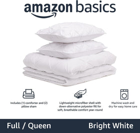Amazon Basics pinch-pleat design with piping adds elegant bedding detail.